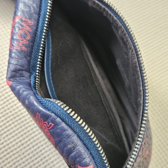 MCM Fursten Visetos Belt Bag Navy Red Coated Canvas Waist Pack MUL9AJV62VS001 - Picture 10 of 16